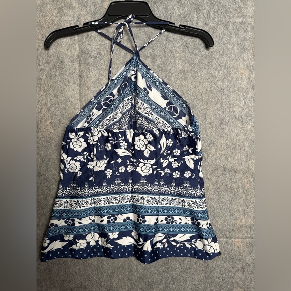 Ann Taylor Loft Women Size 6‎ Petite Blue Y2K Halter Sleeveless Top - Picture 4 of 7